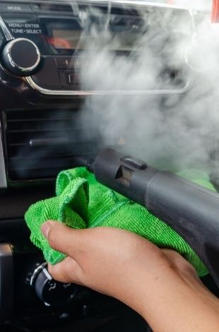 steam cleaning interior sedan auto detailing