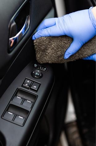 scrubbing car interior