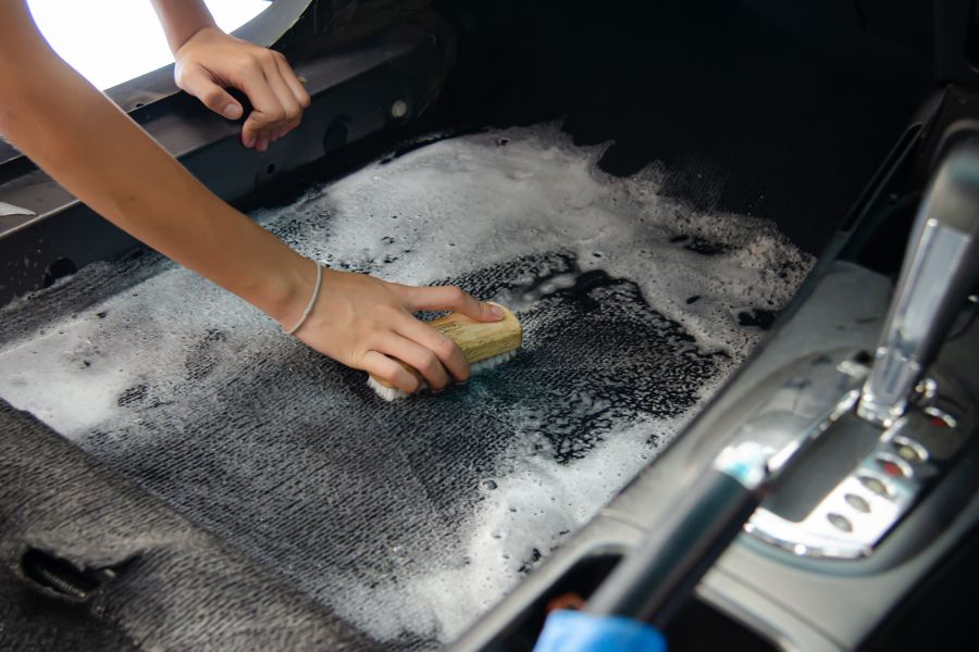 car detailing cleaning coffee stains