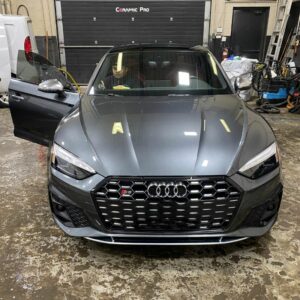 silver audi car detailing